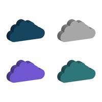 Isometric Clouds Set vector