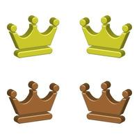 Set Of Crowns On White Background vector