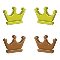 Set Of Crowns On White Background vector