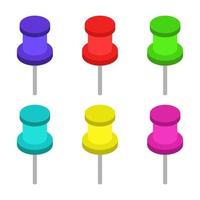 Set Of Push Pins On White Background vector