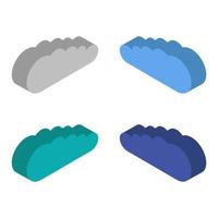 Isometric Clouds Set vector