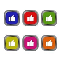 Like Button Set On White Background vector