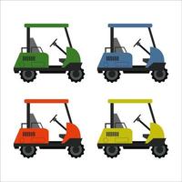 Set Of Golf Car On White Background vector