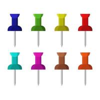 Pushpin Set On White Background vector