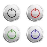 Set Of Power Buttons On White Background vector