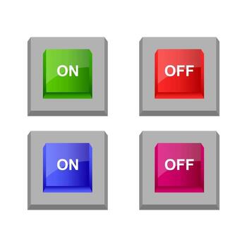Set Of On Off Buttons On White Background vector