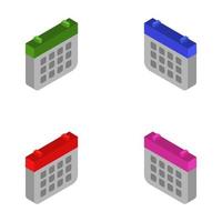 Isometric Calendar Set vector