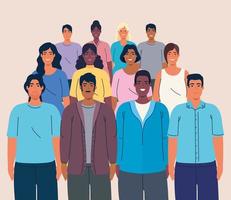 crowd of people together, concept of diversity and multiculturalism vector