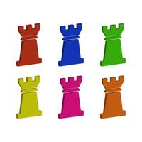 Set Of Isometric Chess Pawns vector