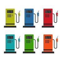 Set Of Gas Station On White Background vector