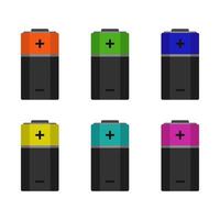 Battery Set On White Background vector