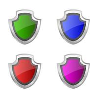 Set Of Shields On White Background vector