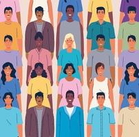 crowd people together, diversity and multiculturalism concept vector