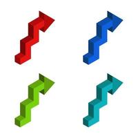 Set Of Isometric Arrows vector