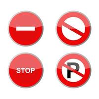 Traffic Signs Set On White Background vector