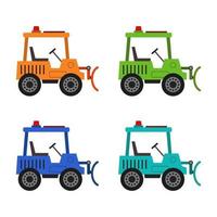 Set Of Snowplows On White Background vector