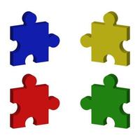 Isometric Puzzle Set vector