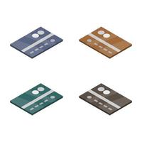 Isometric Bank Card Set vector