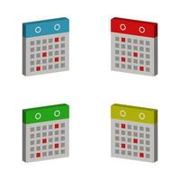 Isometric Calendar Set vector