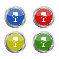 Set Of Wine Glass On White Background vector