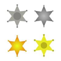 Set Of Sheriff Star On White Background vector