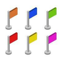 Isometric Flag Set vector