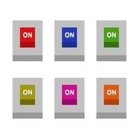 Isometric On Off Button Set On White Background vector