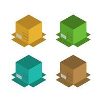 Isometric Box Set On White Background vector