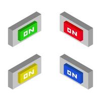 Isometric On Off Button Set vector