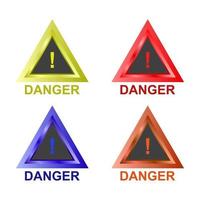 Set Of Warning Sign On White Background vector