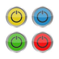 Set Of Power Button On White Background vector