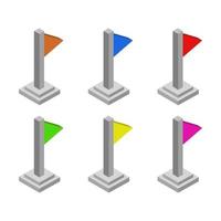 Isometric Flag Set vector