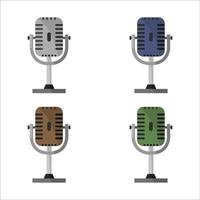 Microphone Set On White Background vector