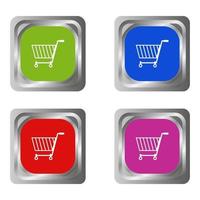 Set Of Shopping Cart On White Background vector