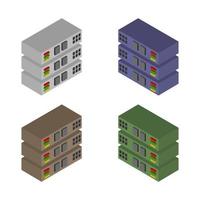 Isometric Server Set vector