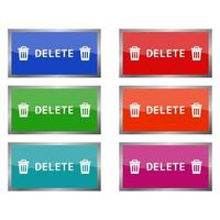 Delete Button Set On White Background vector