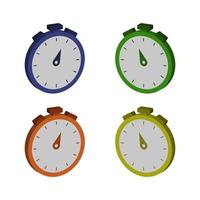 Set Of Stopwatch On White Background vector