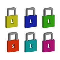 Padlock Set On White Background vector