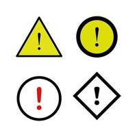 Set Of Warning Sign On White Background vector