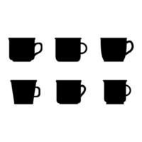 Set Of Coffee Cups On White Background vector