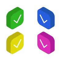 Isometric Check Button Set vector