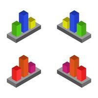 Isometric Statistics Set vector