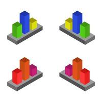 Isometric Statistics Set vector