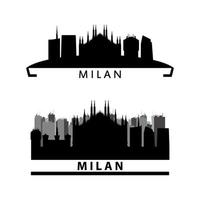 Milan Skyline Set On White Background vector