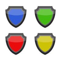 Set Of Shields On White Background vector