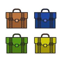 Set Of Work Bag On White Background vector