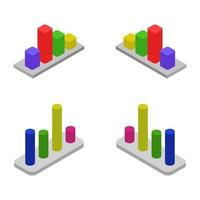 Isometric Statistics Set vector