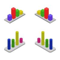 Isometric Statistics Set vector