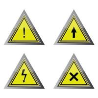 Set Of Warning Signs On White Background vector