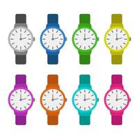 Wristwatch Set On White Background vector